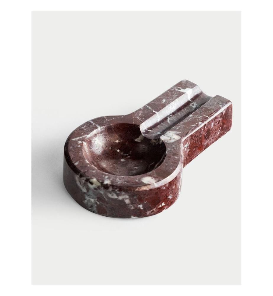 Aschenbecher, 100 % ROSSO LEVANTO MARMOR, Burgunderrot