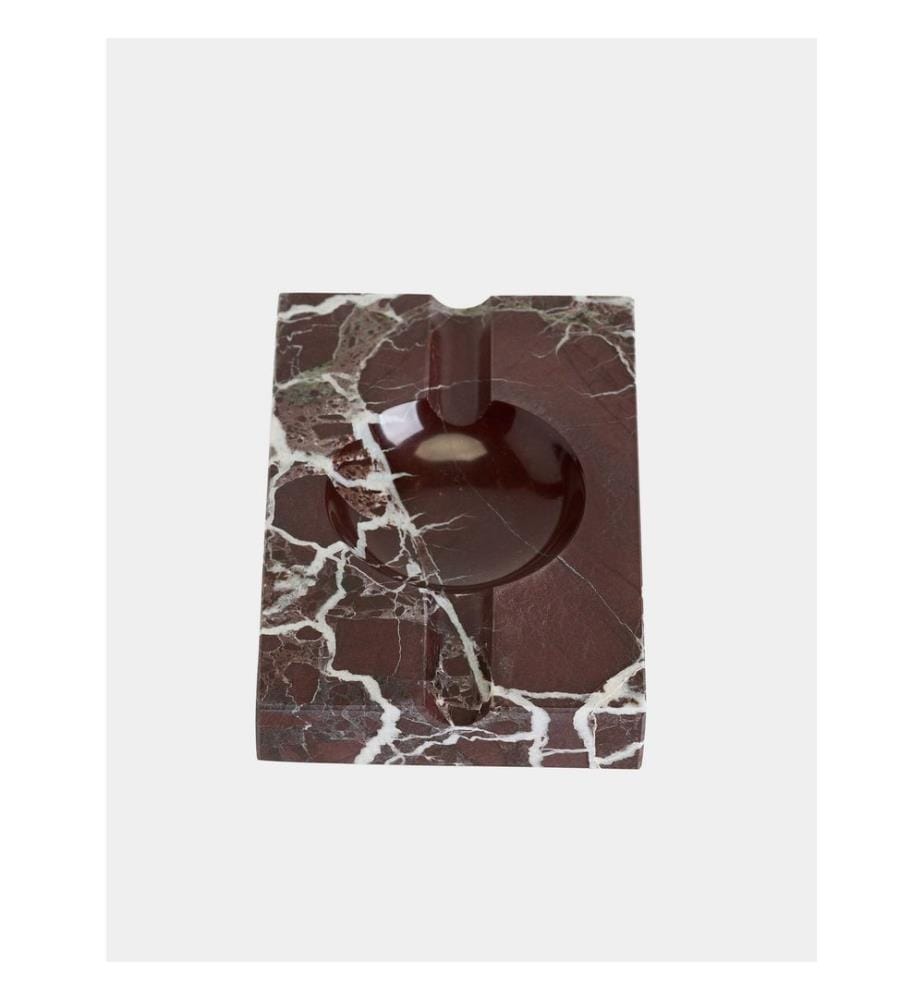 Aschenbecher, 100 % ROSSO LEVANTO MARMOR, Burgunderrot