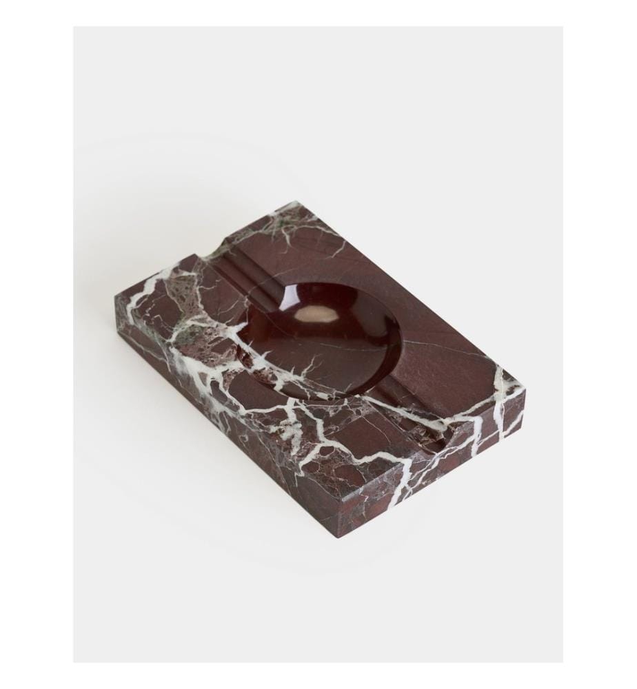 Aschenbecher, 100 % ROSSO LEVANTO MARMOR, Burgunderrot