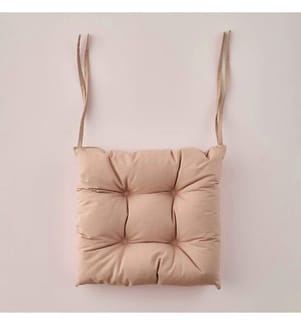 Stuhlkissen, 100 % Baumwolle, Beige