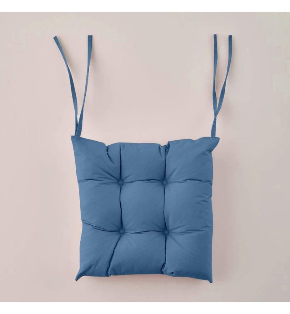 Stuhlkissen, 100 % Baumwolle, Marineblau