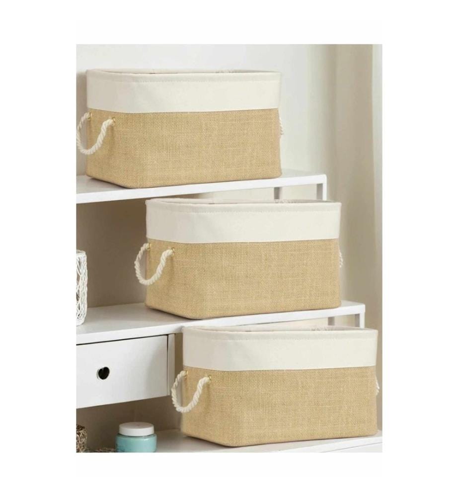 Filzkorb-Set, 3-teilig, 100 % Jute, Hellbraun