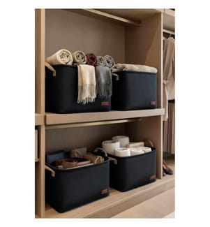 Filzkorb-Set, 4-teilig, 100 % Polyester, Schwarz