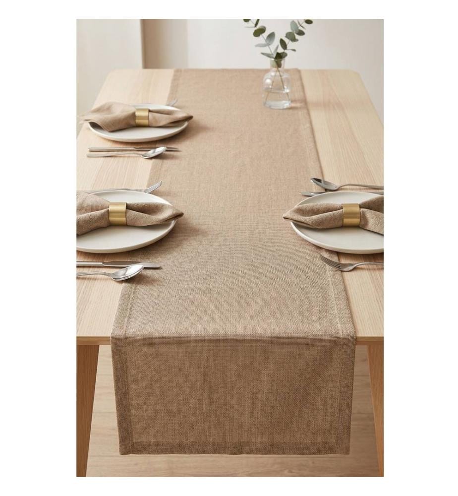 Läufer, 100 % Leinen, Beige