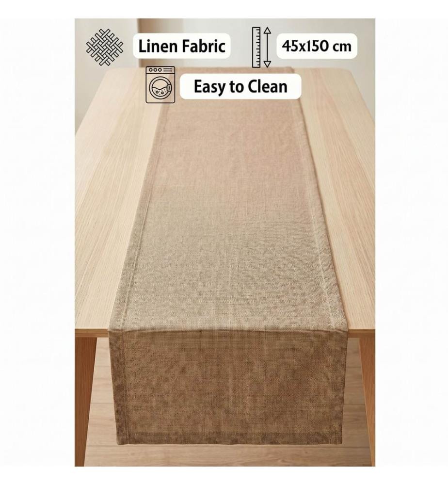 Läufer, 100 % Leinen, Beige