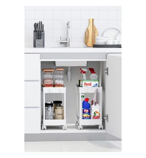 Kunststoff-Organizer-Set, 2-teilig, 100 % Kunststoff, Weiss