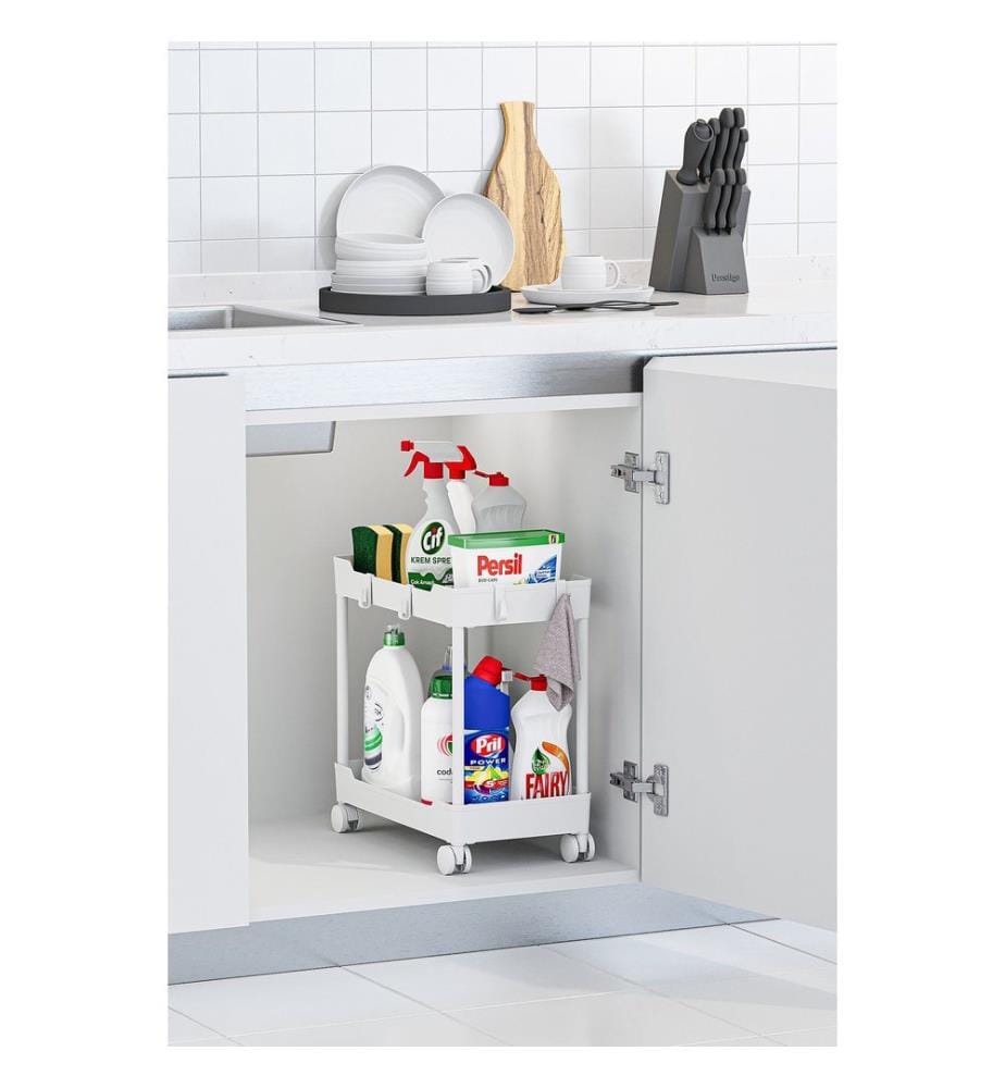 Kunststoff-Organizer-Set, 2-teilig, 100 % Kunststoff, Weiss