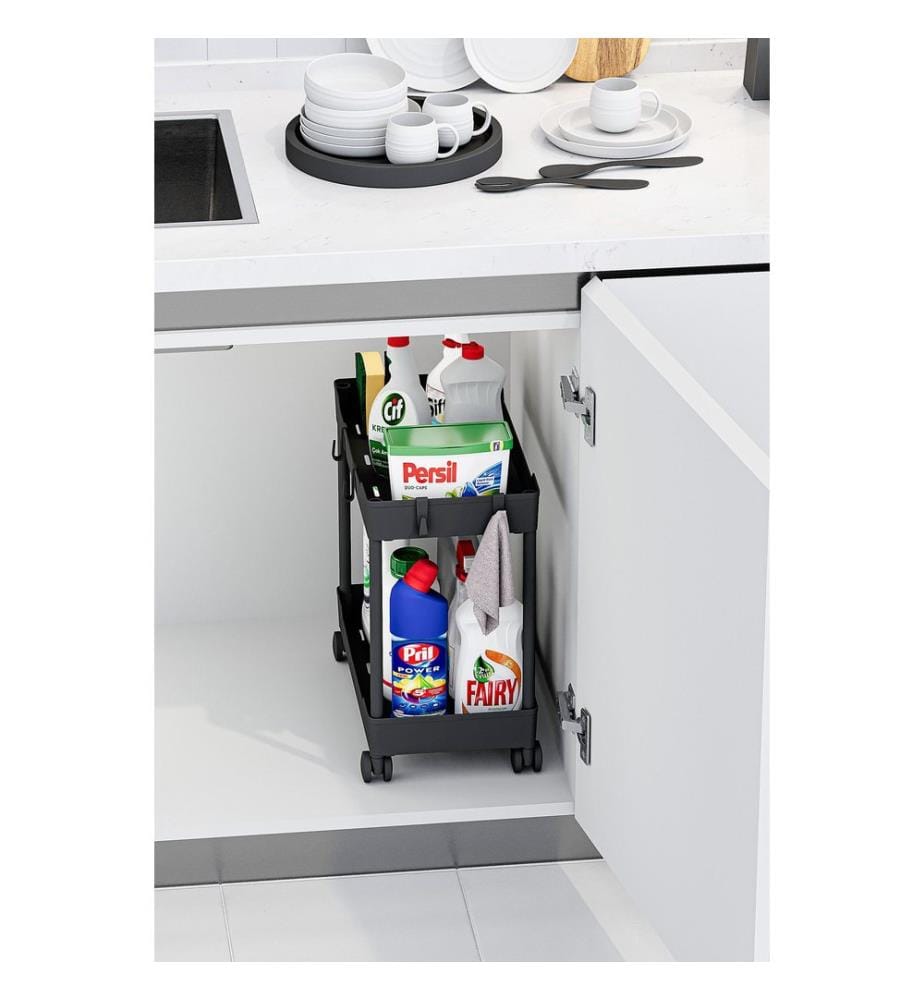 Kunststoff-Organizer-Set, 2-teilig, 100 % Kunststoff, Schwarz