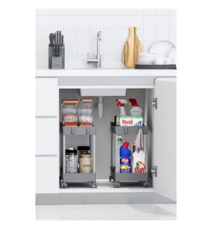 Kunststoff-Organizer-Set, 2-teilig, 100 % Kunststoff, Grau