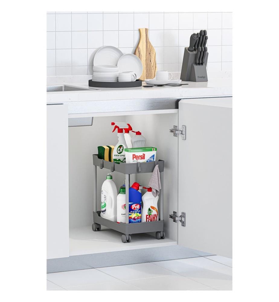 Organizer aus Kunststoff, 100 % Kunststoff, Grau