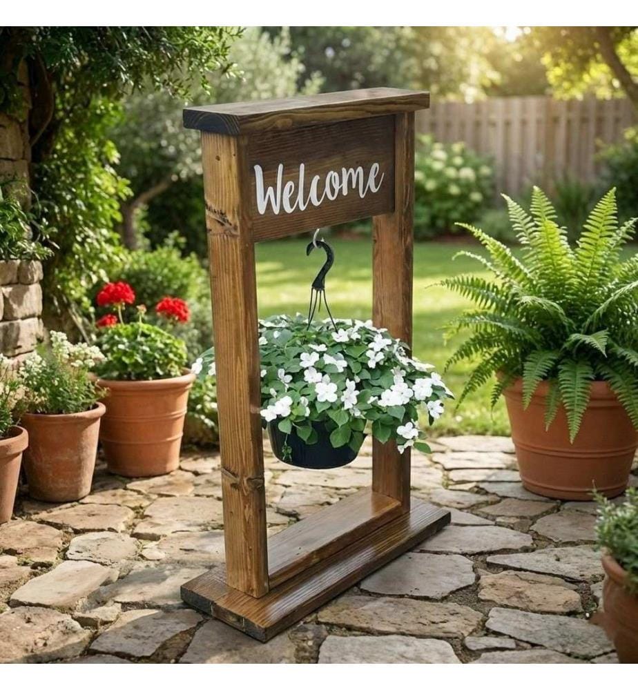 Dekorativer Gartentopf, 100 % Massivholz, Goldene Eiche