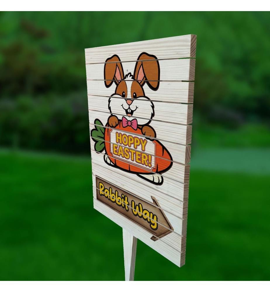 Gartenschild, 100 % Kiefernholz, mehrfarbig