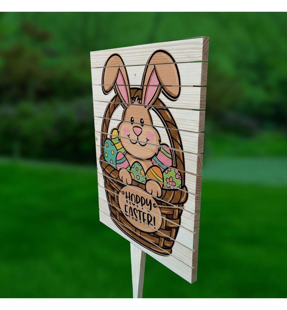 Gartenschild, 100 % Kiefernholz, mehrfarbig