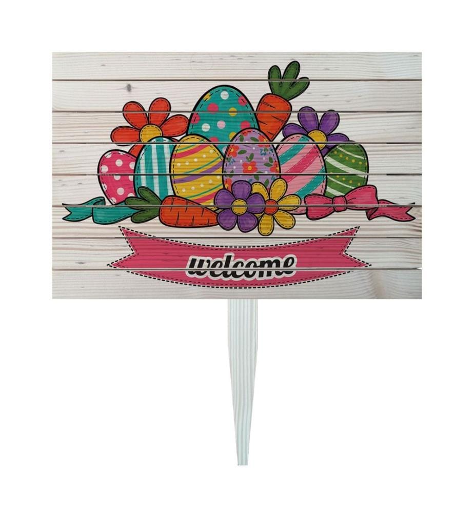 Gartenschild, 100 % Kiefernholz, mehrfarbig