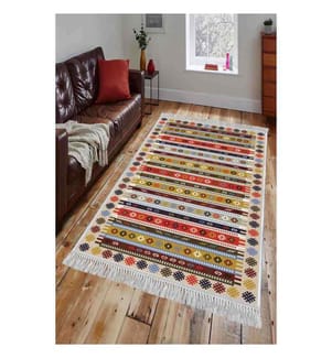 Tapis de salle, Multicolore, 100% Velours, Semelle : 100% COTON, 80 x 150 cm