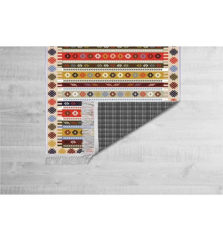 Flurteppich, Multicolor, 100% Samtgewebe, Sohle: 100% COTTON, 100 x 150 cm
