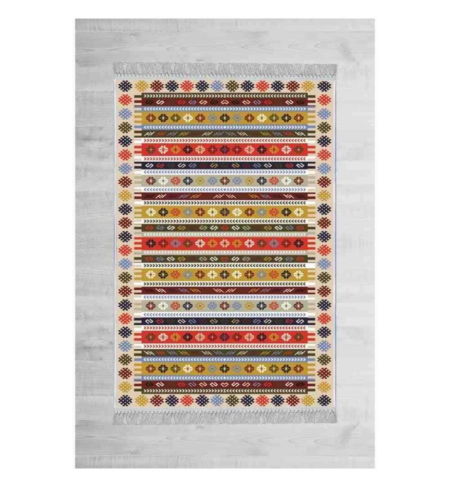 Flurteppich, Multicolor, 100% Samtgewebe, Sohle: 100% COTTON, 100 x 150 cm