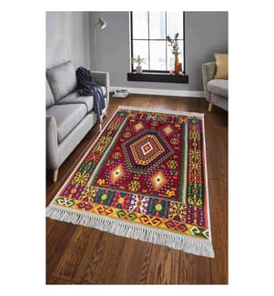 Tapis de salle, Multicolore, 100% Velours, Semelle : 100% COTON, 80 x 200 cm