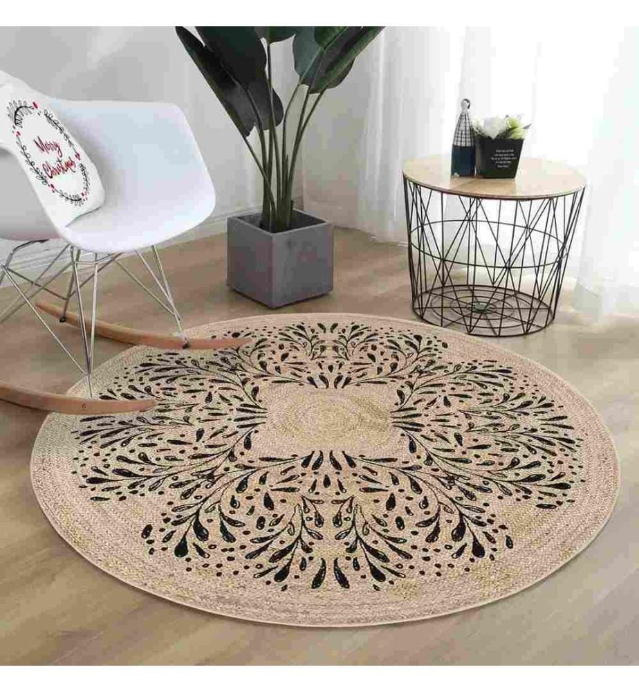 Tappeto, 110 x 110, , Crema, 70% Cotone - 30% Poliestere, Suola in cotone