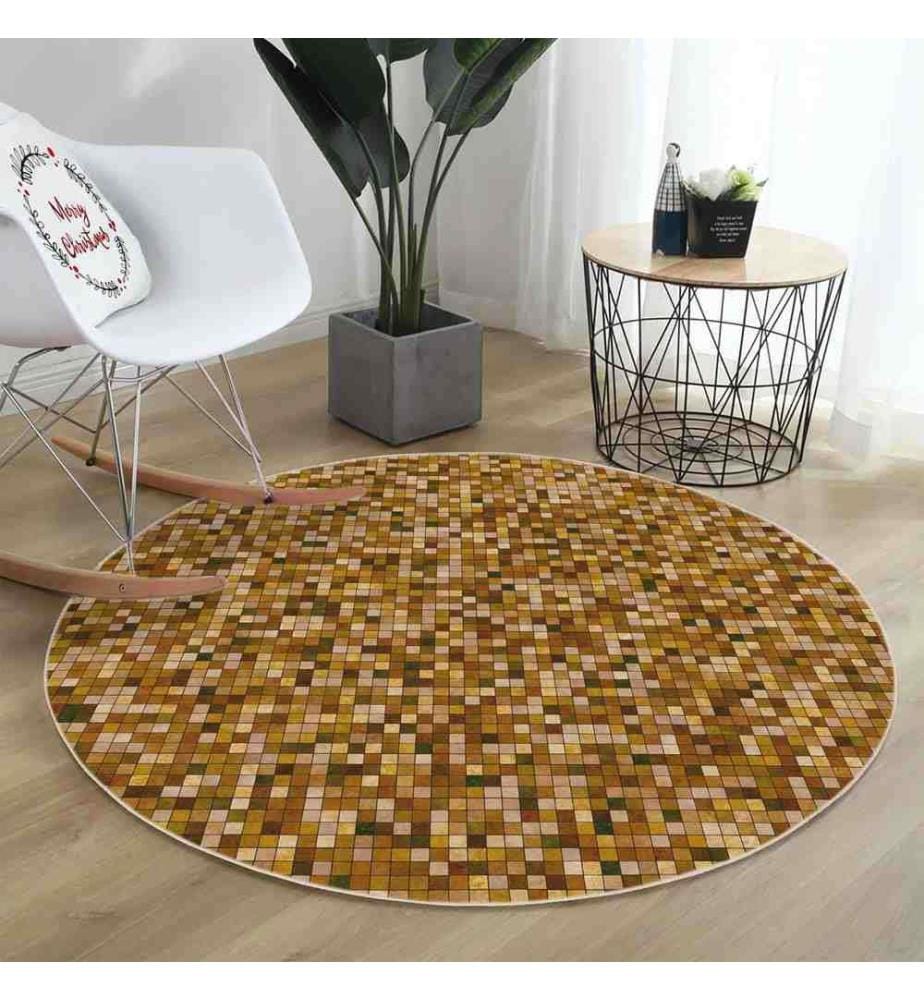 Rug, 90 x 90, , Yellow, 70% Cotton - 30% Polyester, Cotton Sole