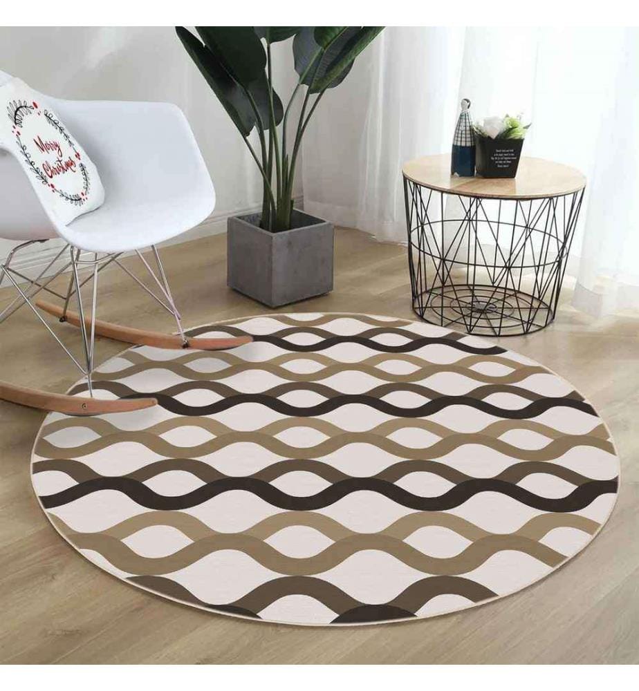 Tappeto, 90 x 90, , Crema, 70% Cotone - 30% Poliestere, Suola in cotone