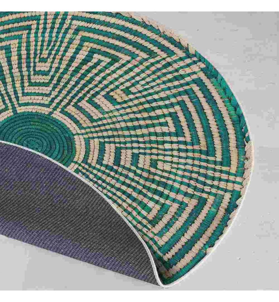 Tappeto, 100 x 100, , Turchese, 70% Cotone - 30% Poliestere, Suola di Cotone