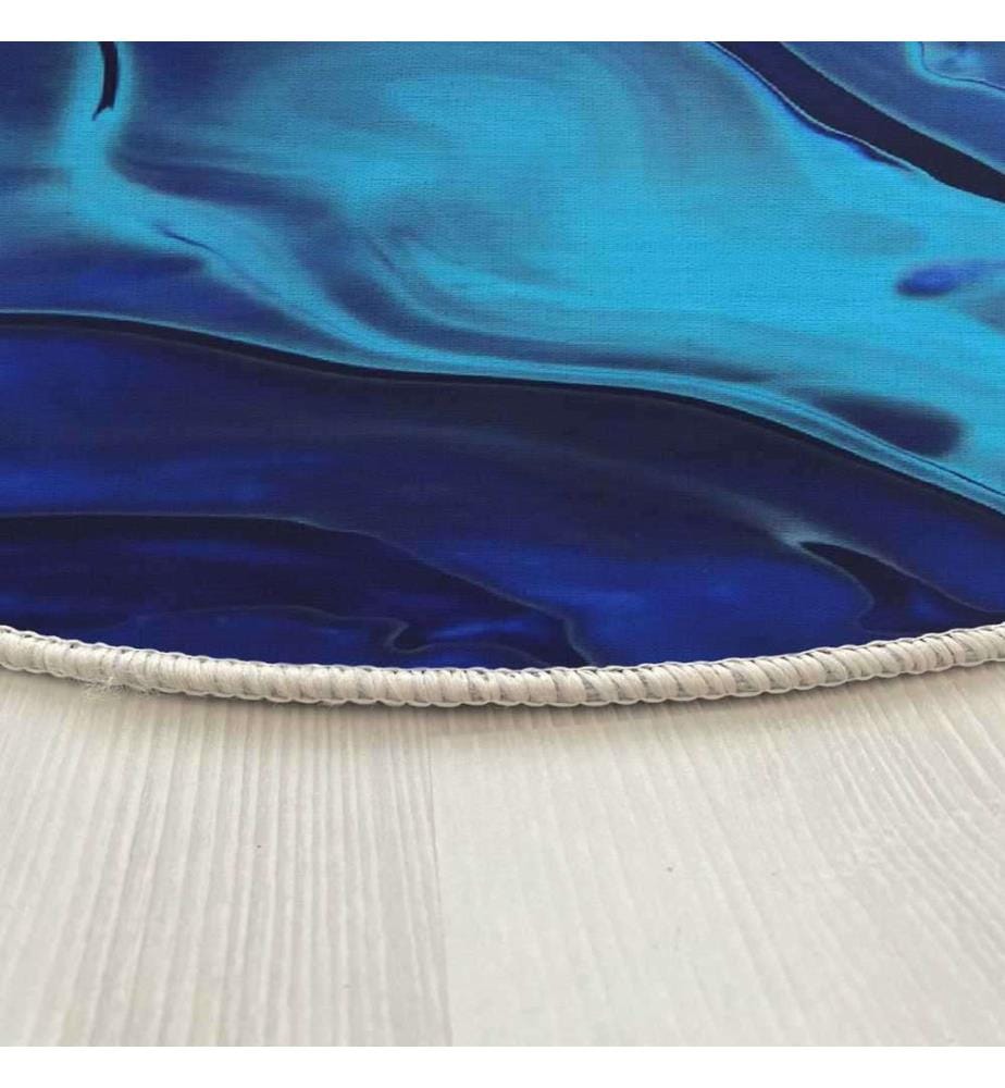 Tappeto, 90 x 90, , Blu, 70% Cotone - 30% Poliestere, Suola in cotone