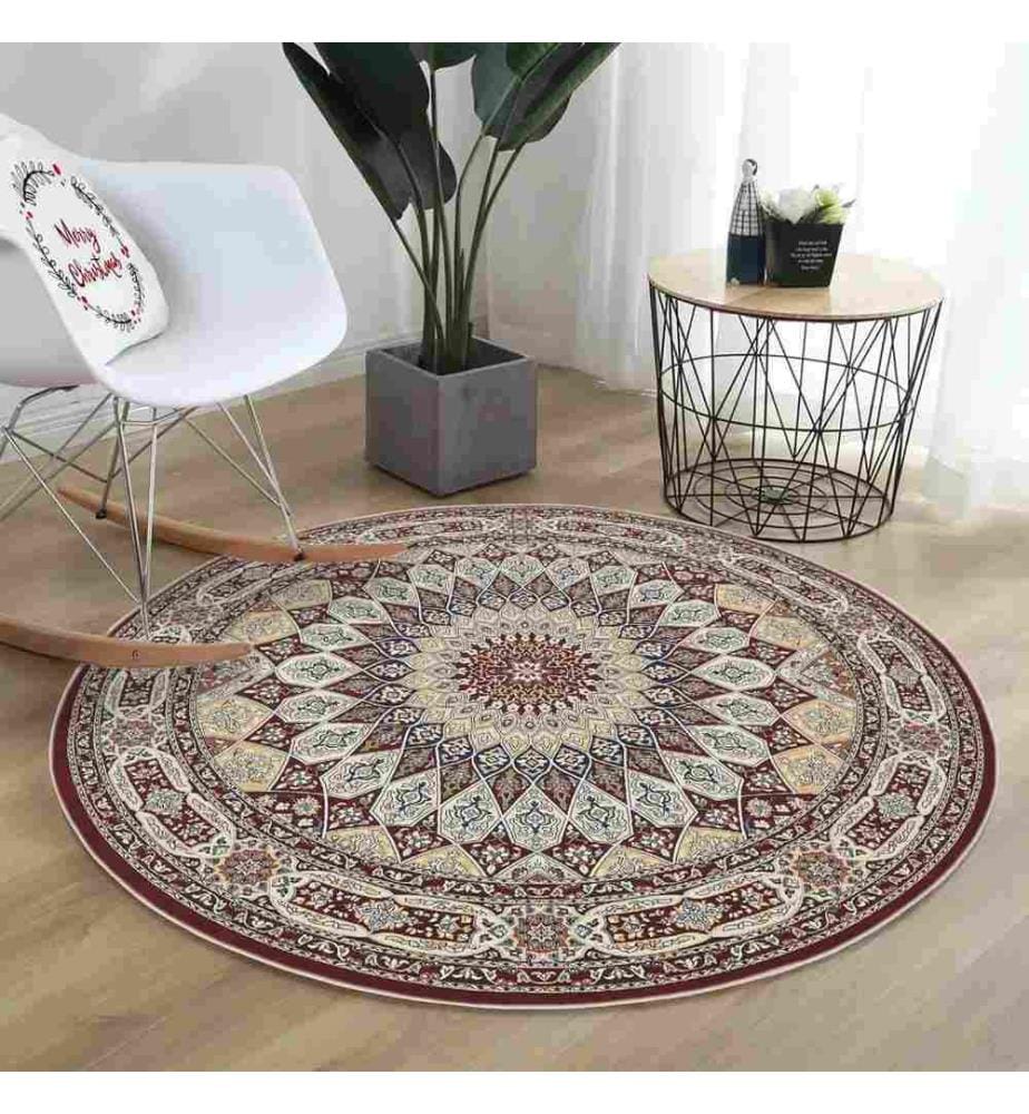 Tappeto, 90 x 90, , Rosso, 70% Cotone - 30% Poliestere, Suola di cotone