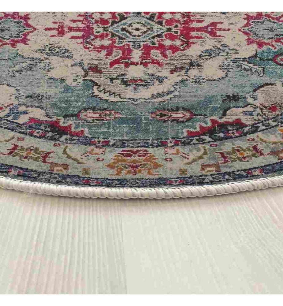 Tappeto, 90 x 90, , Turchese, 70% Cotone - 30% Poliestere, Suola di cotone