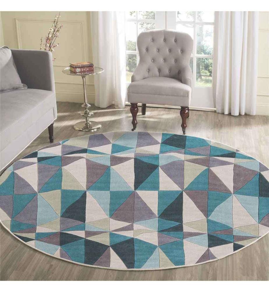 Tappeto, 90 x 90, , Blu, 70% Cotone - 30% Poliestere, Suola in cotone