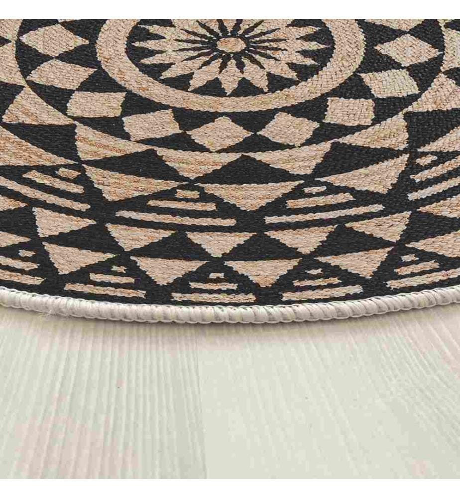 Tappeto, 100 x 100, , Nero, 70% Cotone - 30% Poliestere, Suola di cotone