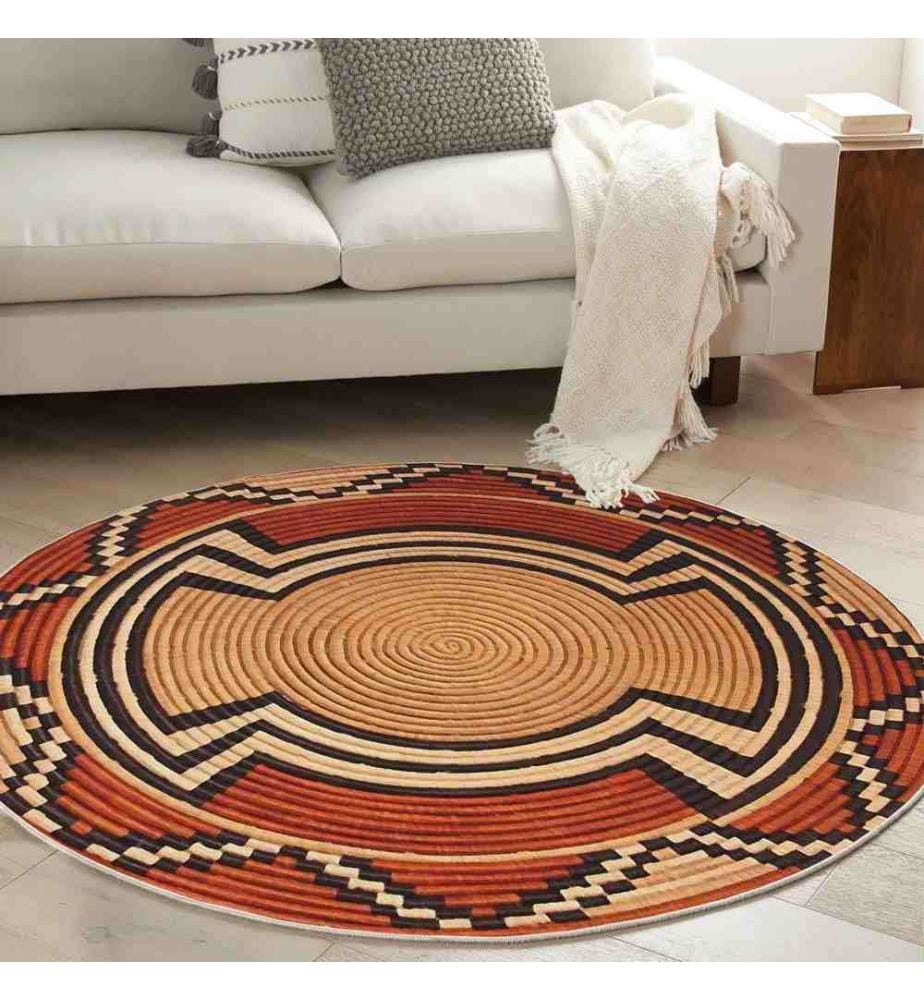Tappeto, 100 x 100, , Arancione, 70% Cotone - 30% Poliestere, Suola in cotone