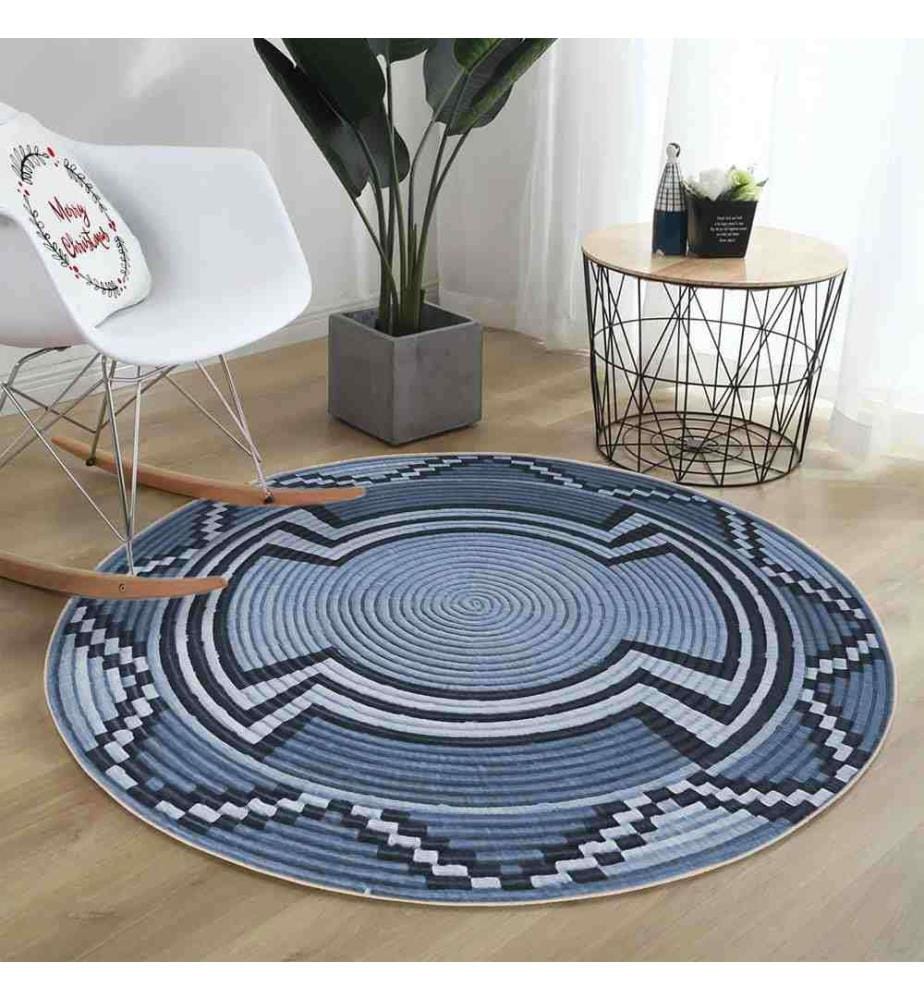 Tappeto, 100 x 100, , Blu, 70% Cotone - 30% Poliestere, Suola in cotone