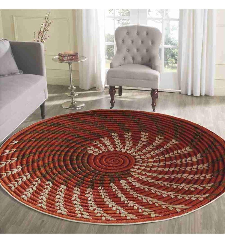 Tappeto, 100 x 100, , Rosso, 70% Cotone - 30% Poliestere, Suola di cotone