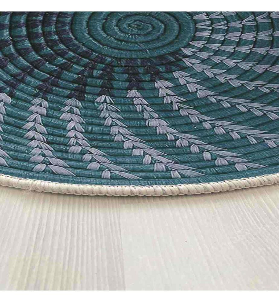 Rug, 90 x 90, , Blue, 70% Cotton - 30% Polyester, Cotton Sole