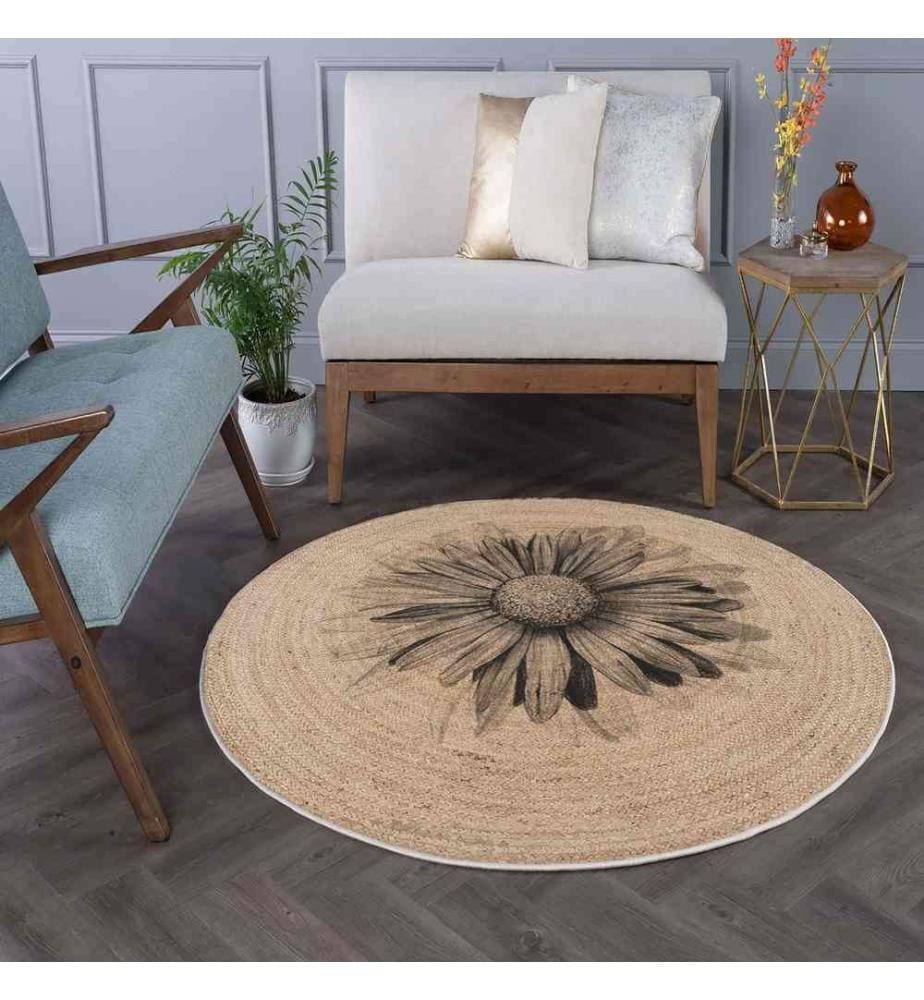 Tappeto, 90 x 90, , Crema, 70% Cotone - 30% Poliestere, Suola in cotone