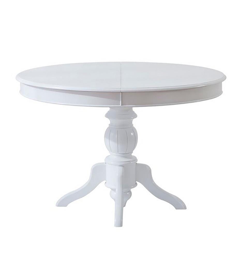 Tavolo da pranzo allungabile, bianco, legno massiccio