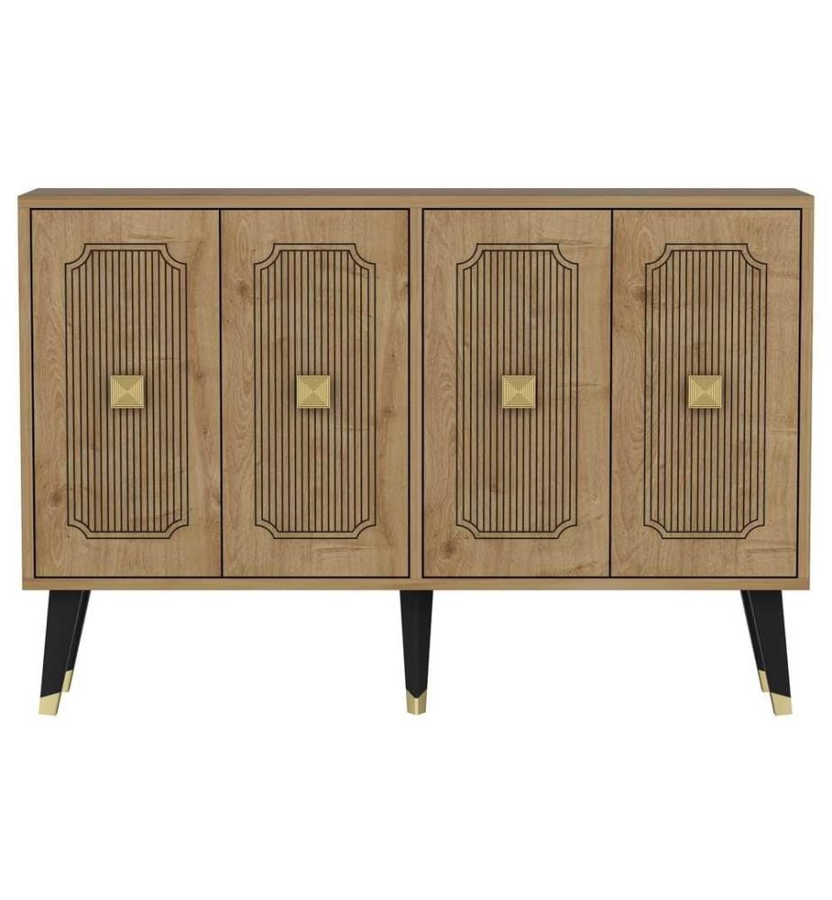 Console, Sapphire Oak, Gold, Melamine Coated Particle Board