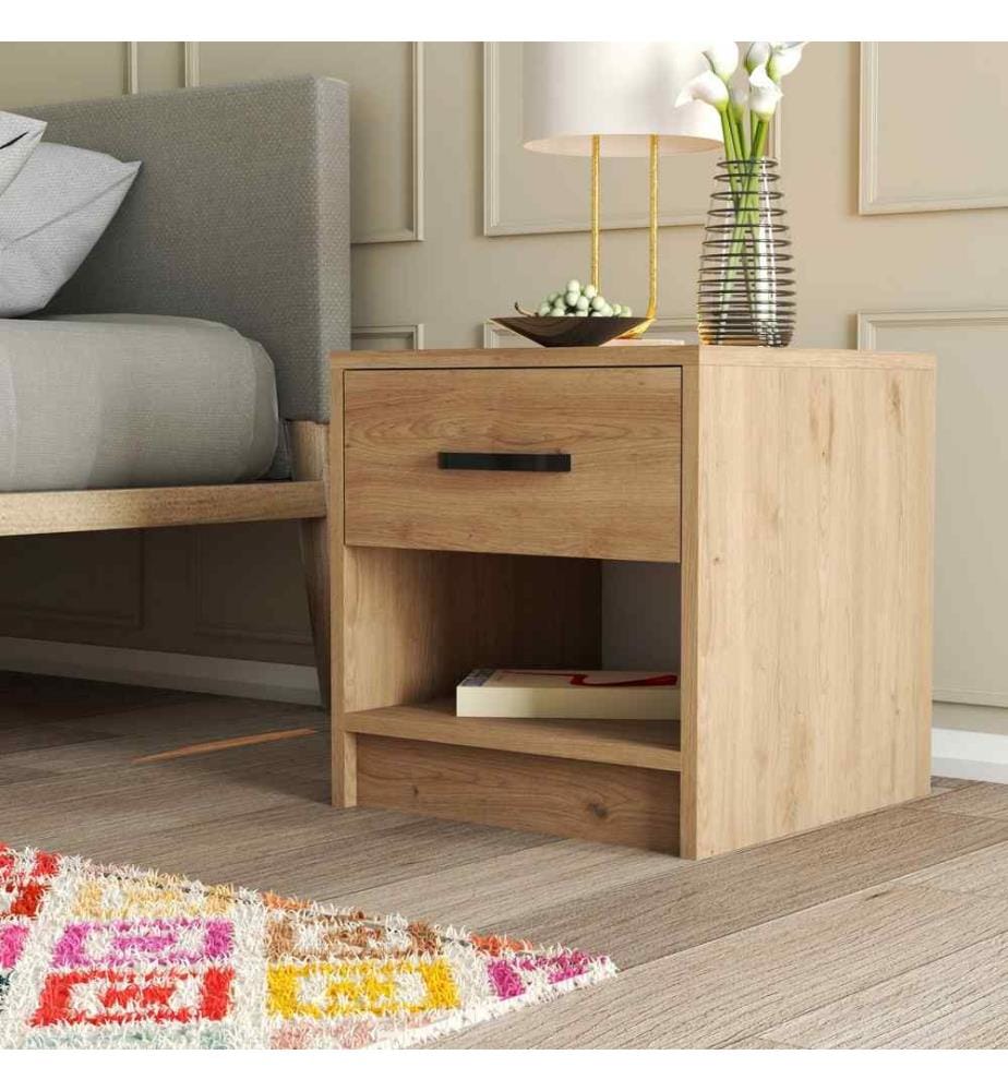 Comodino, Rovere, Pannello di particelle rivestito di melamina