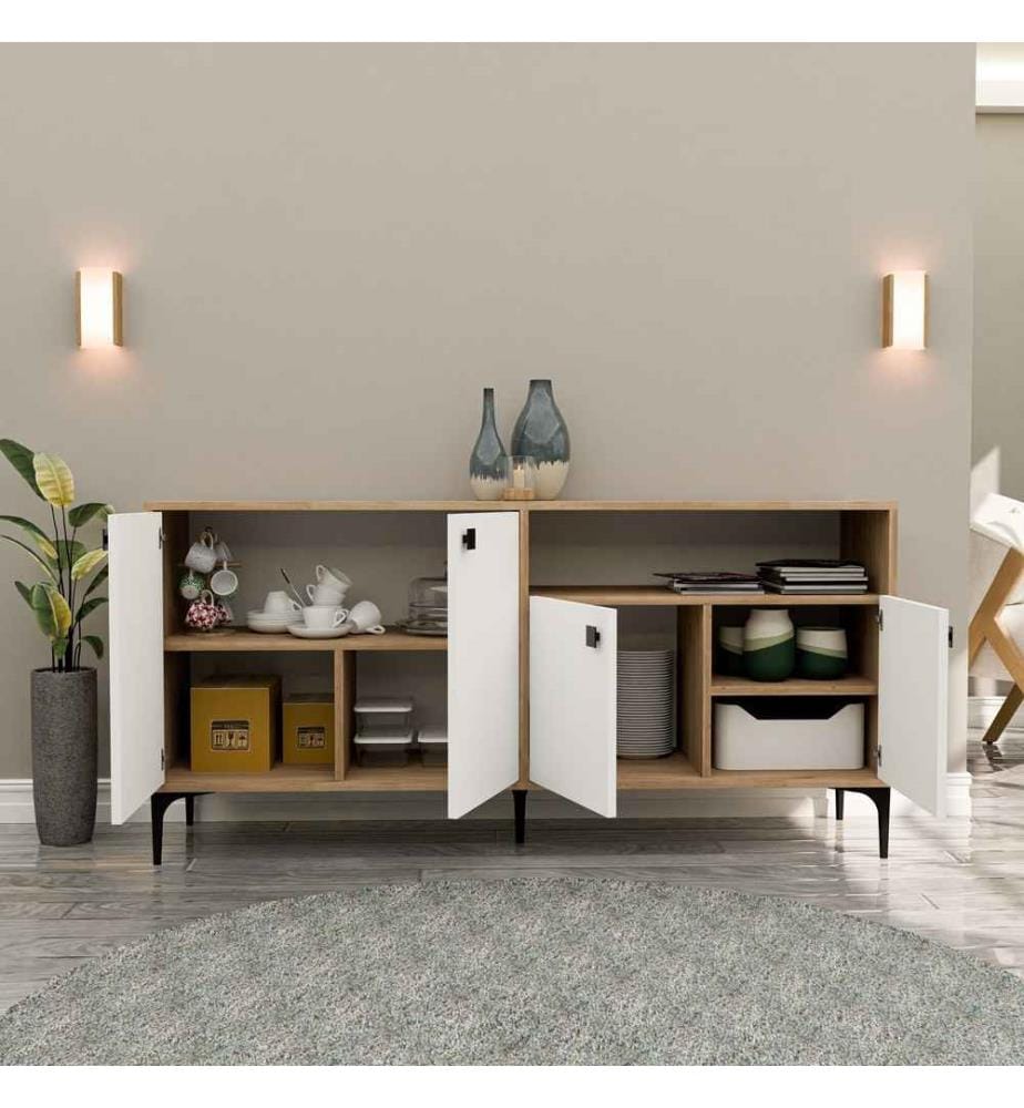 Console, Oak, White, Melamine Coated Chipboard