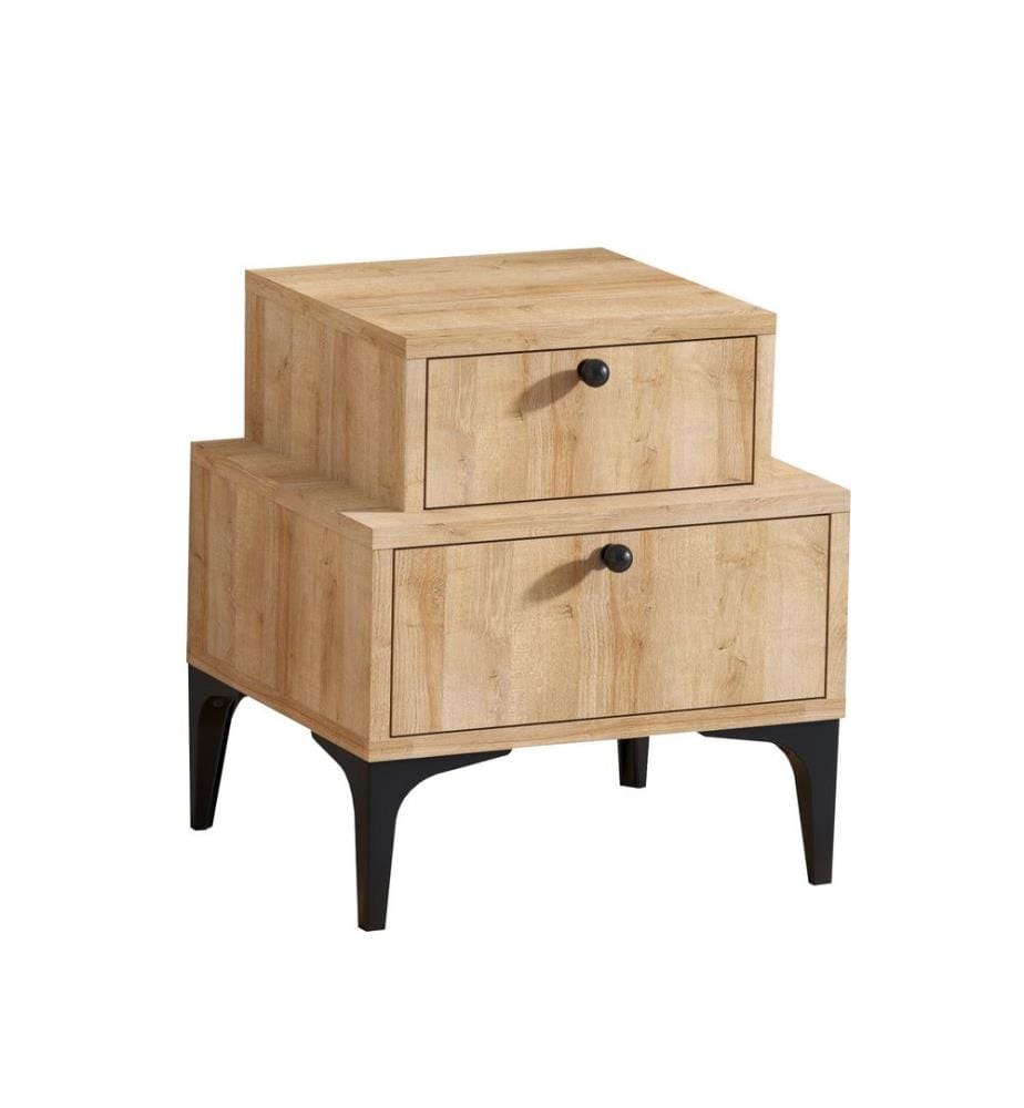Nightstand, Oak, Melamine Coated Particle Board