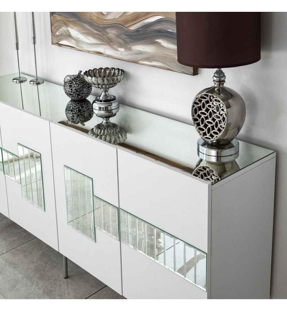 Console, White, Silver, Melamine Coated Particle Board
