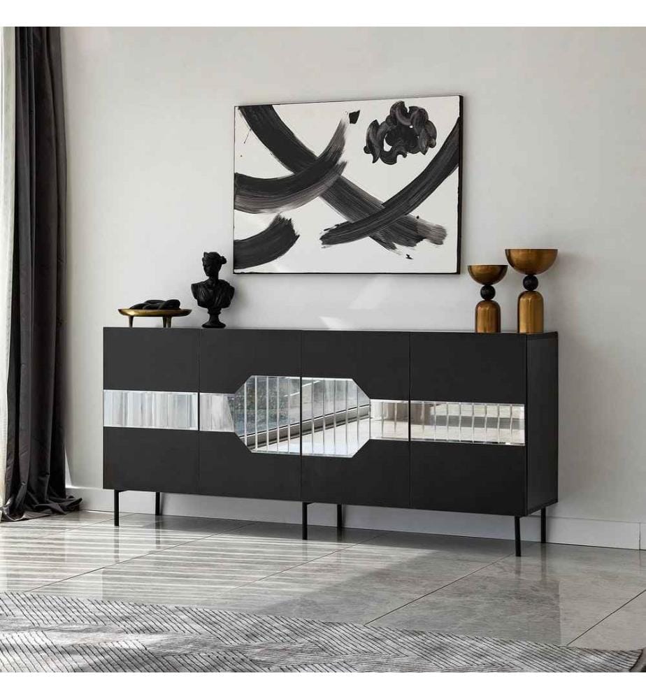 Console, Black, Fume, Melamine Coated Particle Board