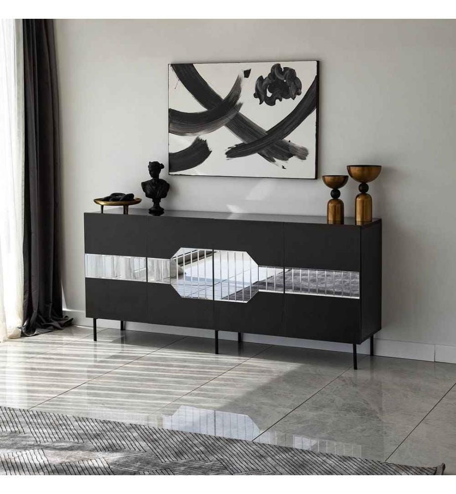 Console, Black, Fume, Melamine Coated Particle Board