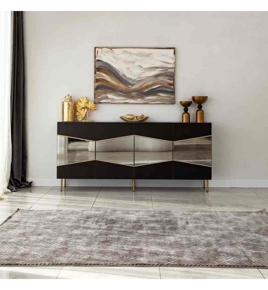 Console, Black, Fume, Melamine Coated Particle Board