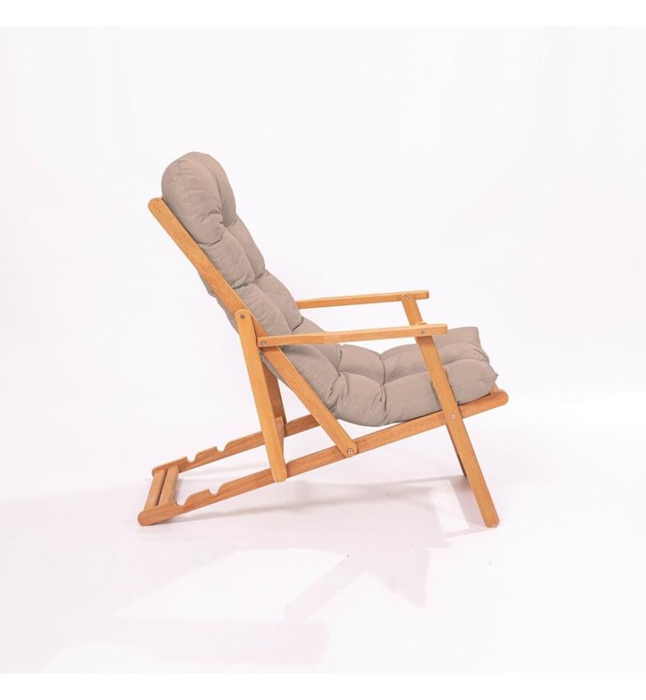 Garden Table & Chairs Set , 3 Pieces, Brown, Natural, Beech Wood