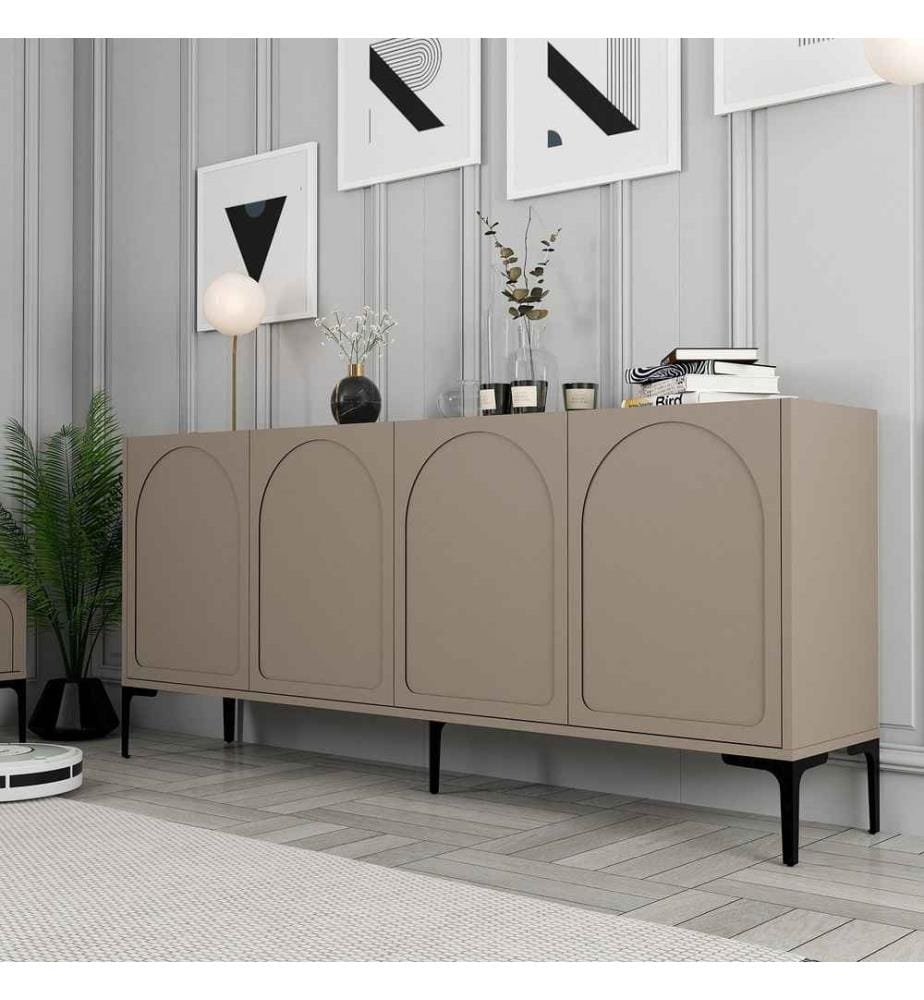 Console, Atlas, Black, 100% Melamine Coated Particle Board