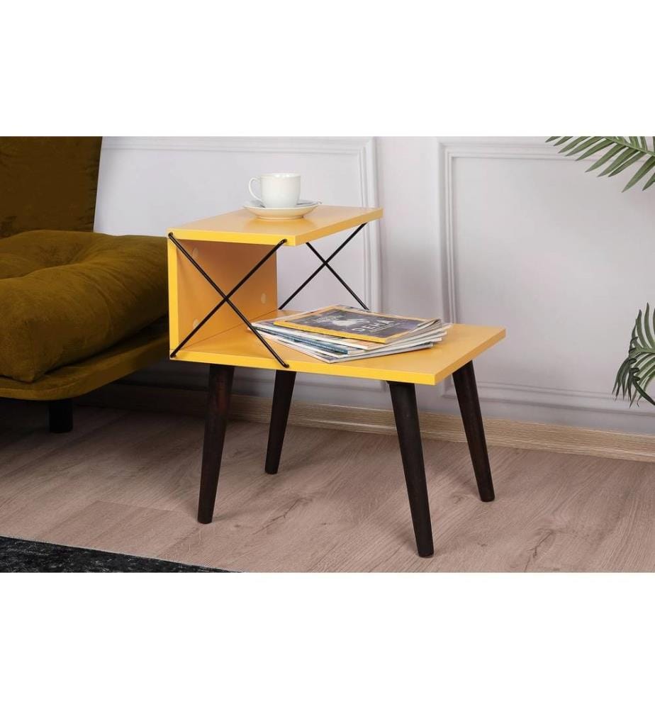 Nightstand, Yellow, Melamine Coated Particle Board