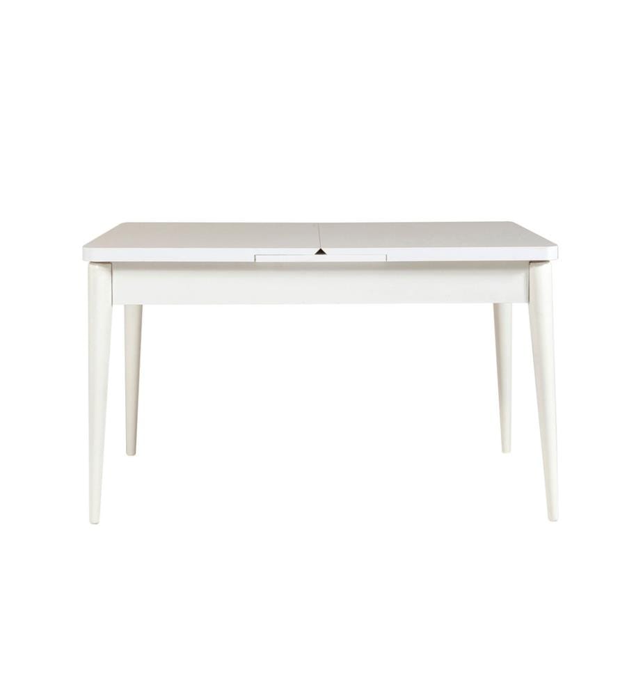 Set di tavolo e sedie, 5 pezzi, Soho bianco, pannello in particelle rivestito in melamina, materiale in tessuto di poliestere