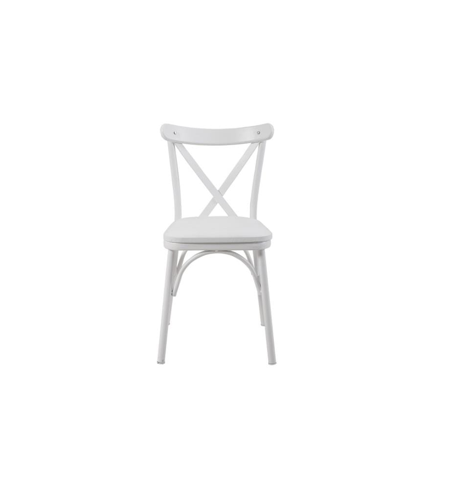 Tisch & Stühle Set , 6-teilig, Weiss, Melaminbeschichtete Spanplatte